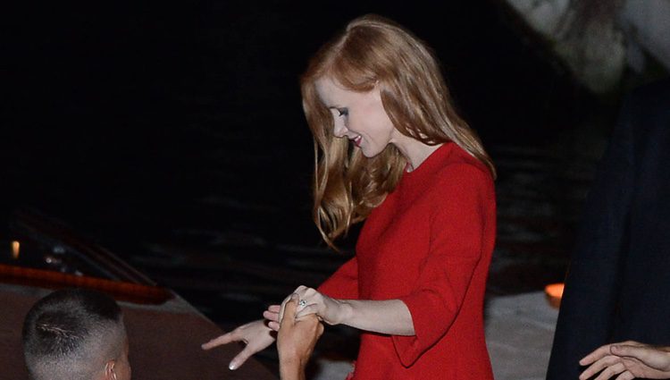 Jessica Chastain en la fiesta previa a su boda en Venecia