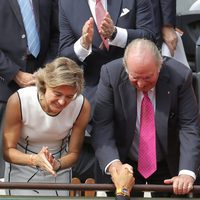 El Rey Juan Carlos felicitando a Rafa Nadal tras ganar Roland Garros 2017