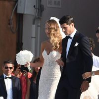 Álvaro Morata y Alice Campello saliendo de la iglesia tras casarse en Venecia