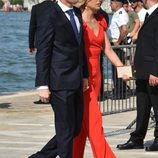 Álex Fernández y su novia en la boda de Morata y Campello en Venecia