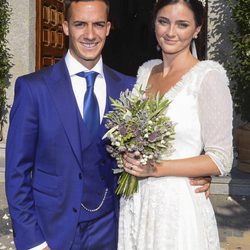 Lucas Vázquez y Macarena Rodríguez el día de su boda