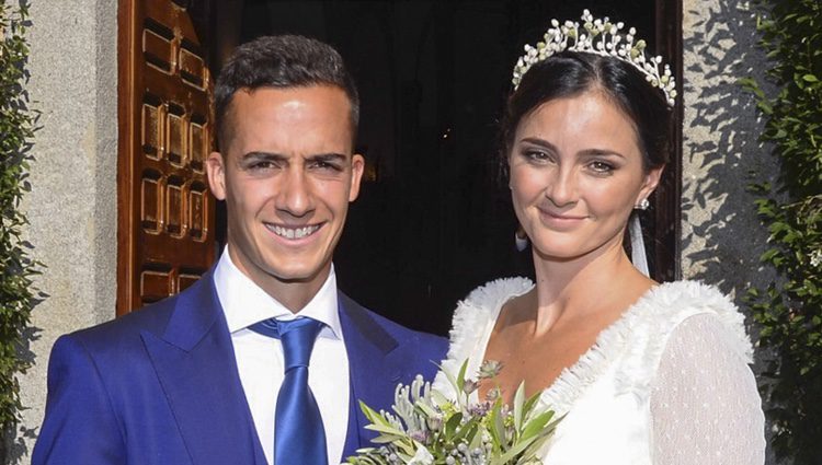 Lucas Vázquez y Macarena Rodríguez el día de su boda