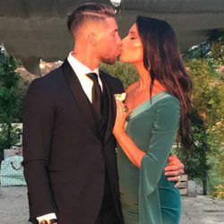 Pilar Rubio y Sergio Ramos en la boda de Lucas Vázquez