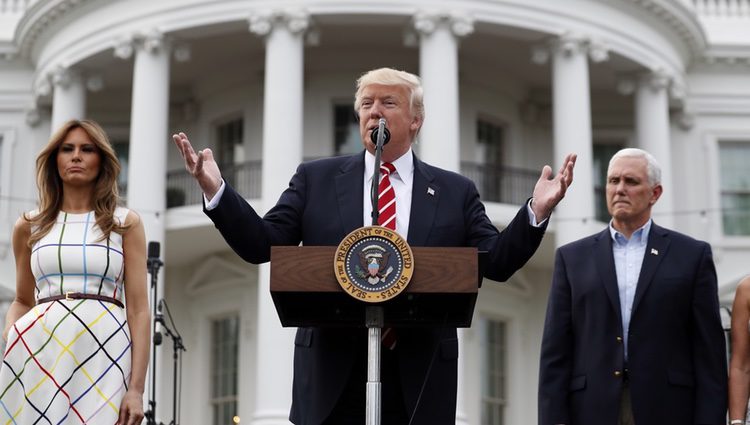 Donald Trump durante el discurso del picnic del Congreso