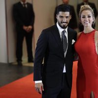 Luis Suárez y Sofía Balbi en la boda de Leo Messi y Antonella Roccuzzo