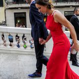 Juan Carlos Navarro y su mujer Vanesa García en la boda de Sergio Llul y Almudena Cánovas