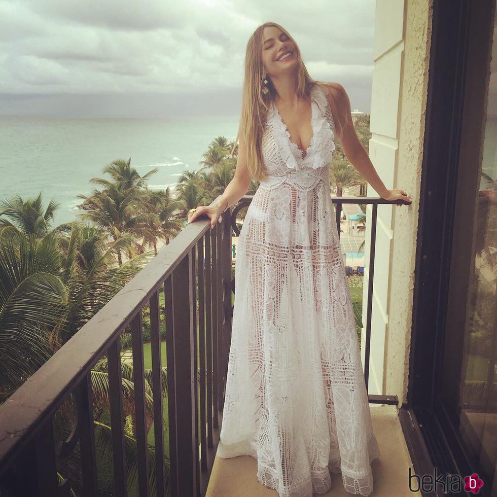 Sofía Vergara en la primera celebración antes de su boda