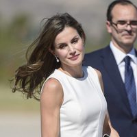 La Reina Letizia, melena al viento en la despedida en Madrid antes de su Viaje de Estado a Reino Unido