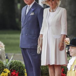 El Príncipe de Gales y la Duquesa de Cornualles en la ceremonia de bienvenida a los Reyes Felipe y Letizia por su Viaje de Estado a Reino Unido