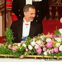 El Rey Felipe y la Reina Isabel, muy sonrientes en la cena de gala en honor a los Reyes de España en Buckingham Palace