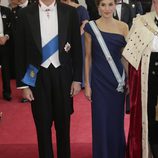 Los Reyes Felipe y Letizia en la cena en su honor en Guildhall