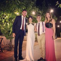 Canco Rodríguez con su mujer, Helen Lindes y Rudy Fernández durante su boda