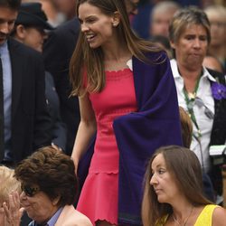 Hilary Swank en la final femenina de Wimbledon 2017