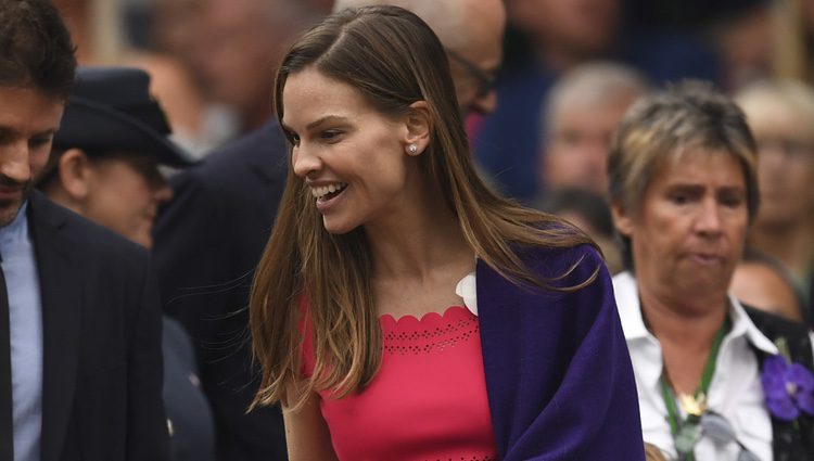 Hilary Swank en la final femenina de Wimbledon 2017