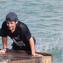 Froilán intentado salir del agua en Mallorca