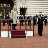 El Duque de Edimburgo en el atril durante su último acto público