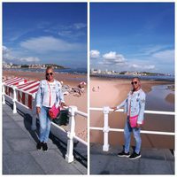 Belén Esteban en la playa de San Lorenzo, en Gijón