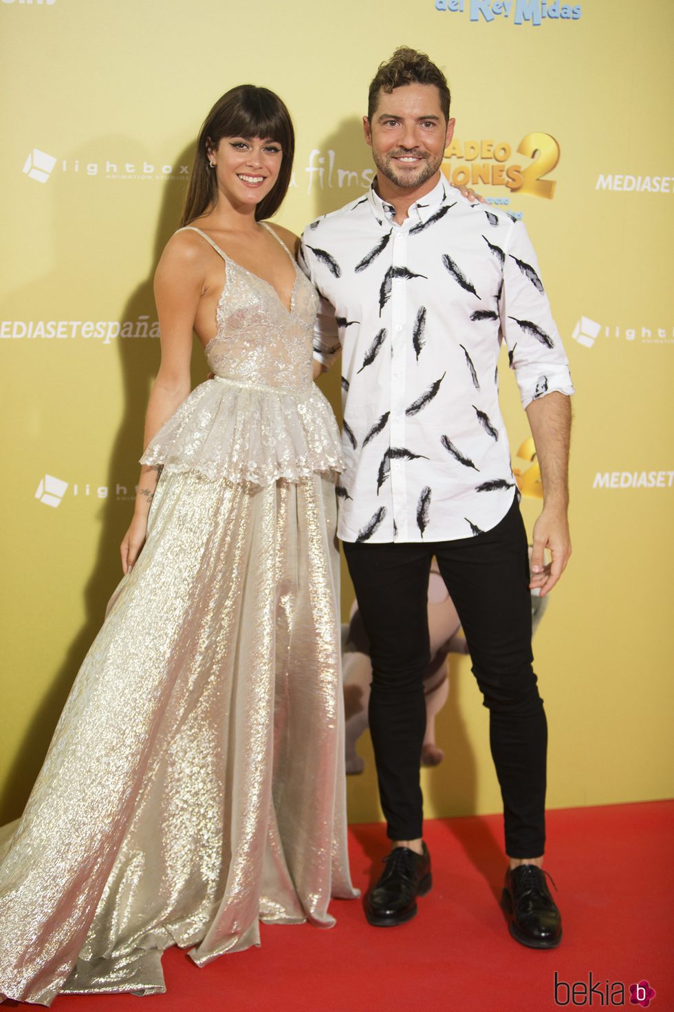 Tini Stoessel y David Bisbal en el estreno de 'Tadeo Jones 2'