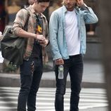 David Beckham y su hijo Brooklyn Beckham en Nueva York