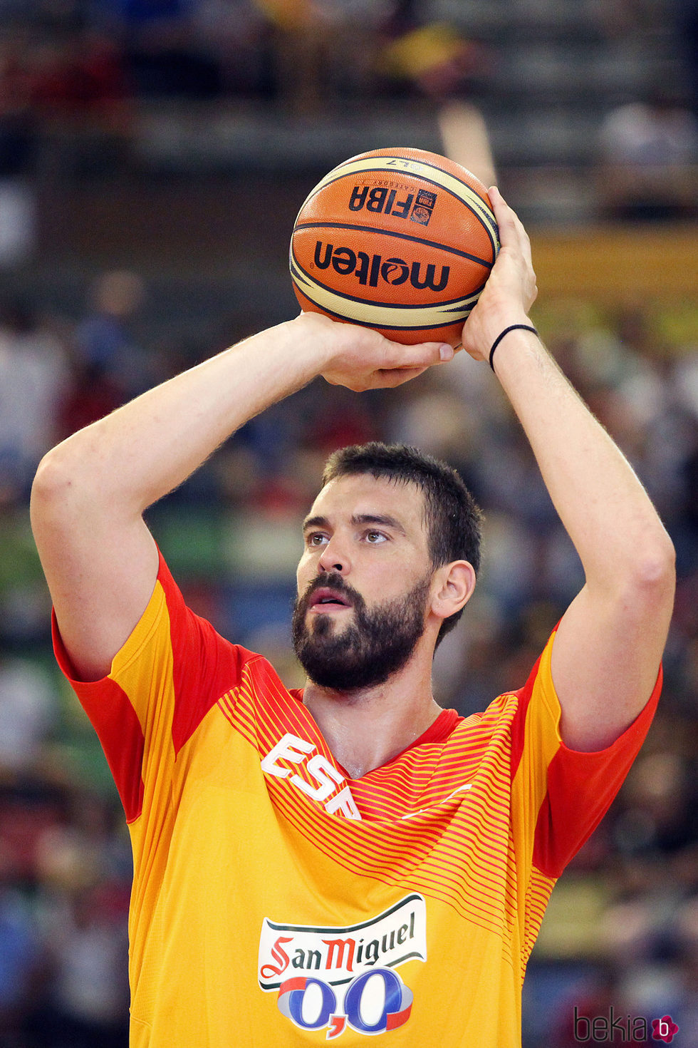 Marc Gasol durante un amistoso España-Canadá