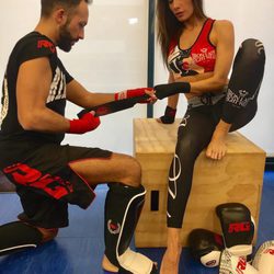 Pilar Rubio preparándose para boxear