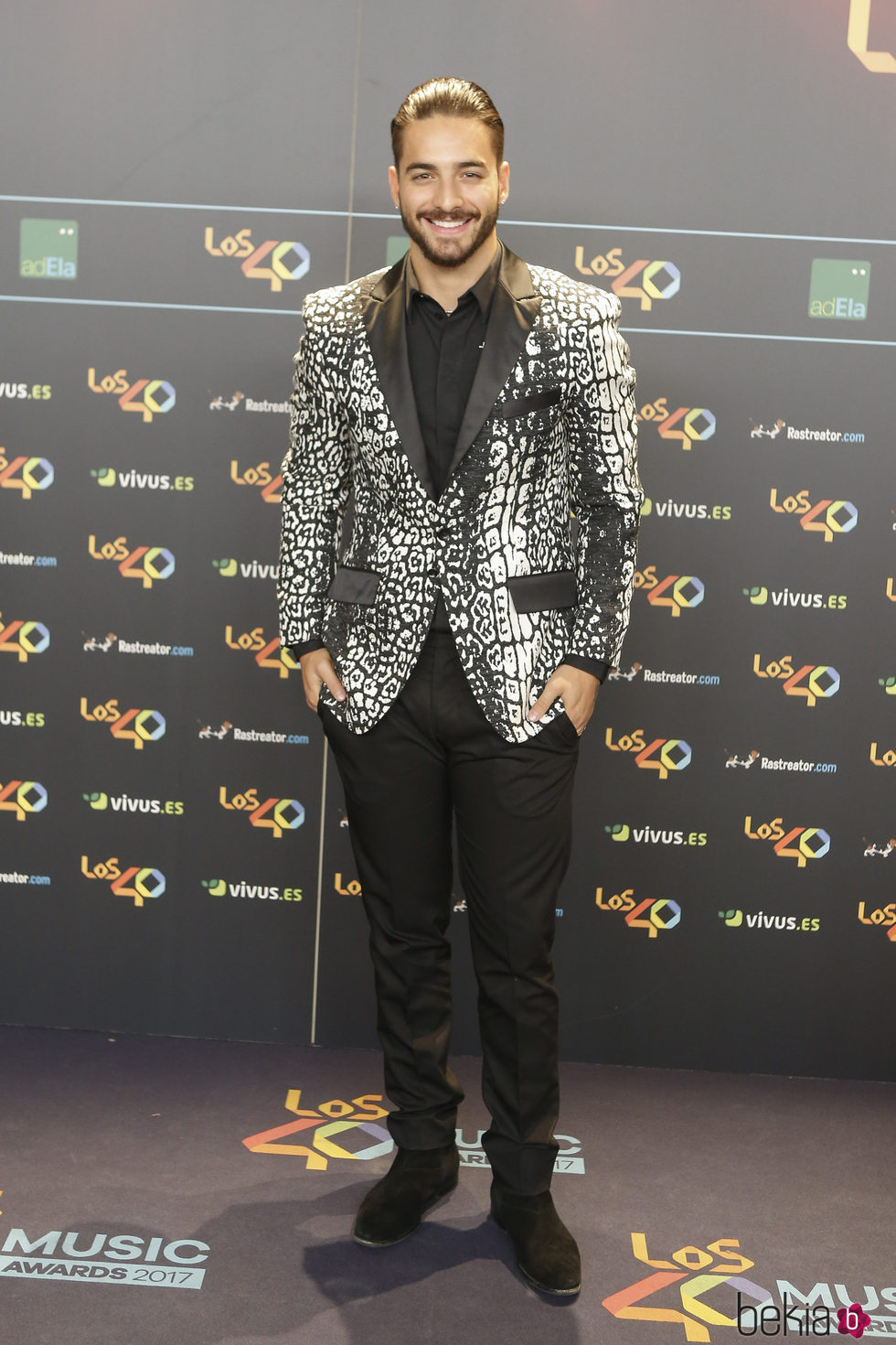 Maluma en la cena de los nominados a los Premios 40 Pricipales 2017