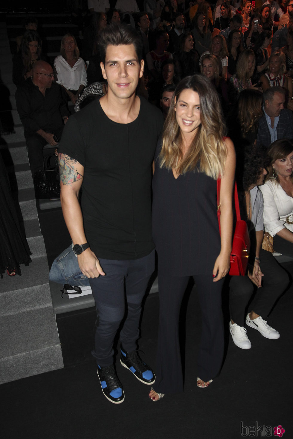 Diego y Laura Matamoros en el front row desfile de Andrés Sardá en Madrid Fashion Week primavera/verano 2018