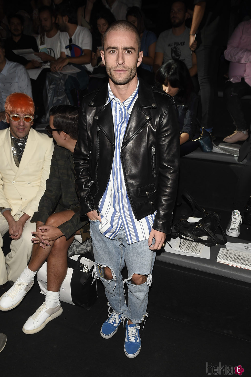 Pelayo Díaz en el desfile de Ana Locking de la Madrid Fashion Week 2017