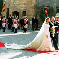 La Infanta Cristina llega a su boda con Iñaki Urdangarin junto al Rey Juan Carlos