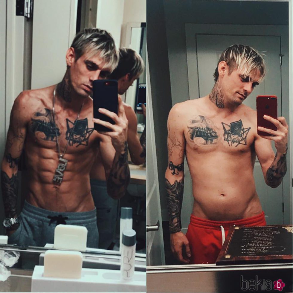 El cambio físico de Aaron Carter tras la rehabilitación