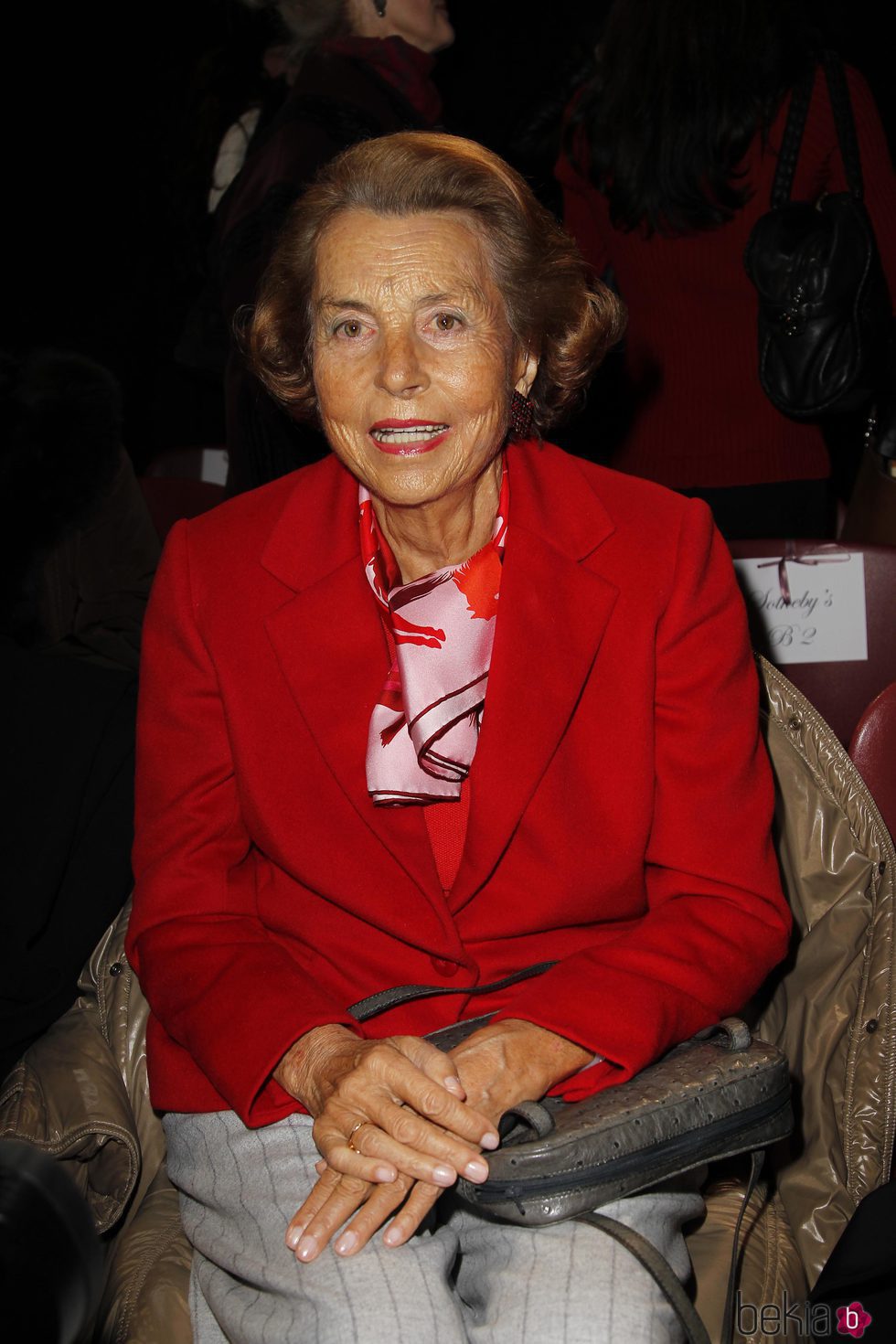 Liliane Bettencourt durante la Paris Fashion Week en 2011