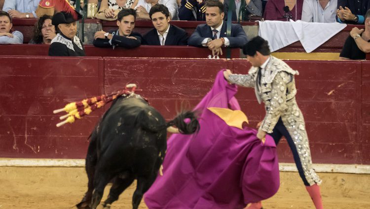 Froilán y Gonzalo Caballero en una corrida de toros en Zaragoza