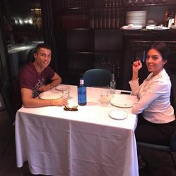 Cristiano Ronaldo y Georgina Rodríguez comiendo en Tatel