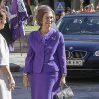 La Reina Sofía a su llegada a Oviedo para los Premios Princesa de Asturias 2017