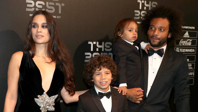 Marcelo y su familia en la gala de los Premios The Best Fifa 2017