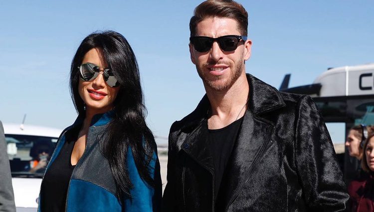 Pilar Rubio y Sergio Ramos llegando a la gala de los Premios The Best Fifa 2017