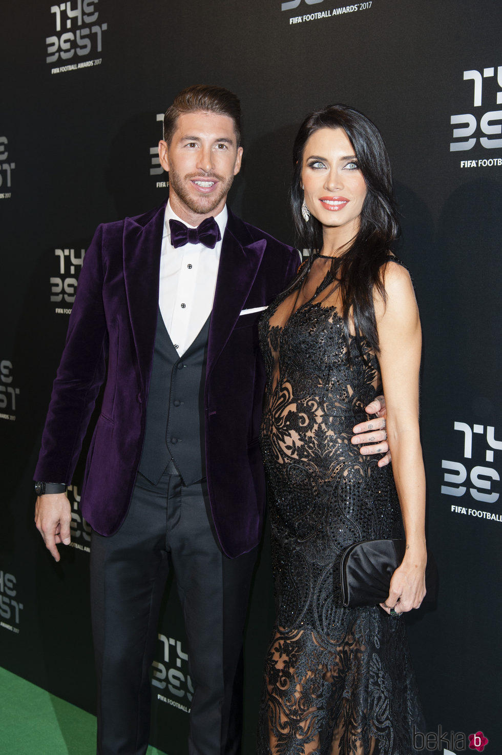 El futbolista Sergio Ramos y Pilar Rubio en la gala de los Premios The Best Fifa 2017