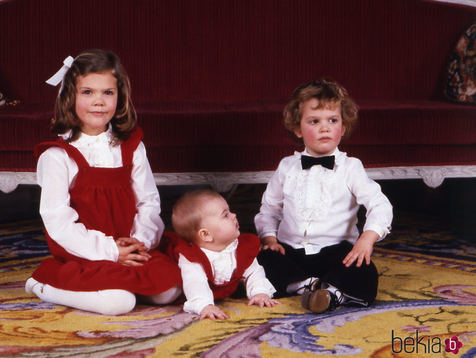 Magdalena de Suecia en su primera Navidad con sus hermanos Victoria y Carlos Felipe