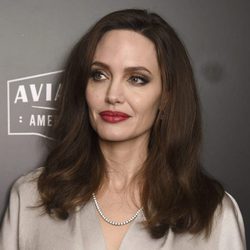 Angelina Jolie posando en la alfombra roja de los Hollywood Film Awards 2017