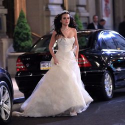 Leighton Meester rueda la quinta temporada de 'Gossip Girl' vestida de novia