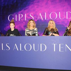 Girls Aloud en una rueda de prensa en Londres