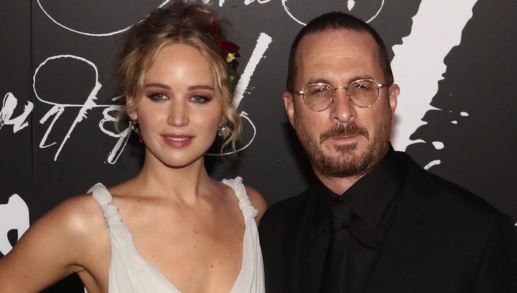 Jennifer Lawrence y Darren Aronofsky en la premier de 'Madre!'