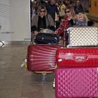 Carmen Borrego, Terelu y María Teresa Campos volviendo de su viaje a Nueva York