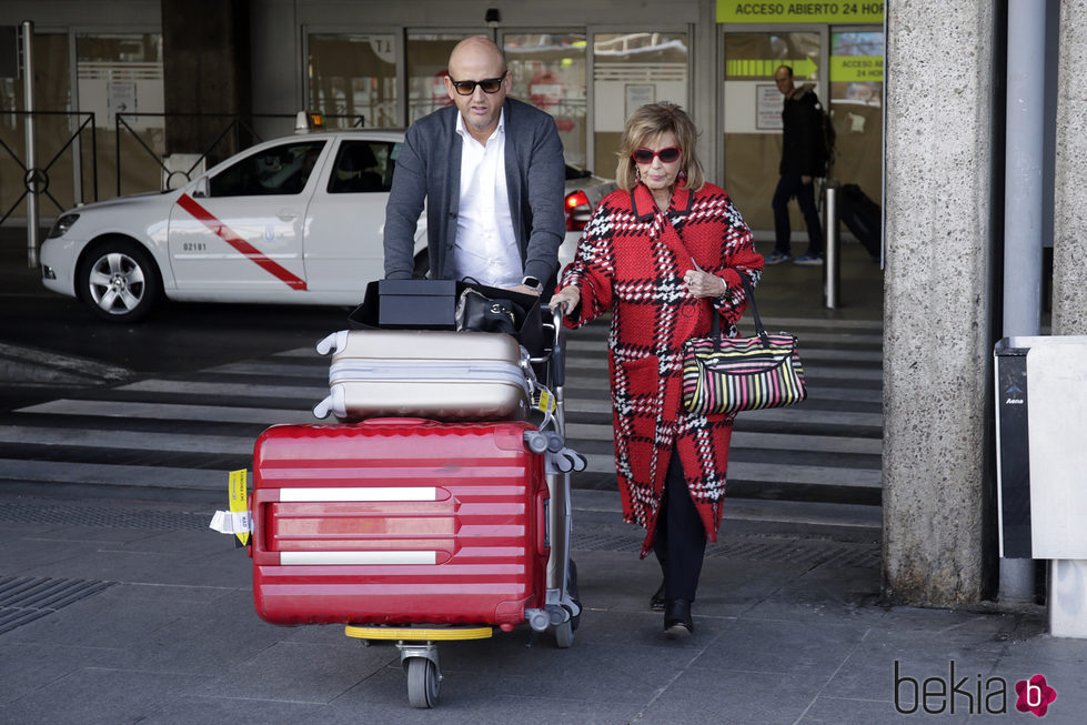 María Teresa Campos volviendo de su viaje a Nueva York