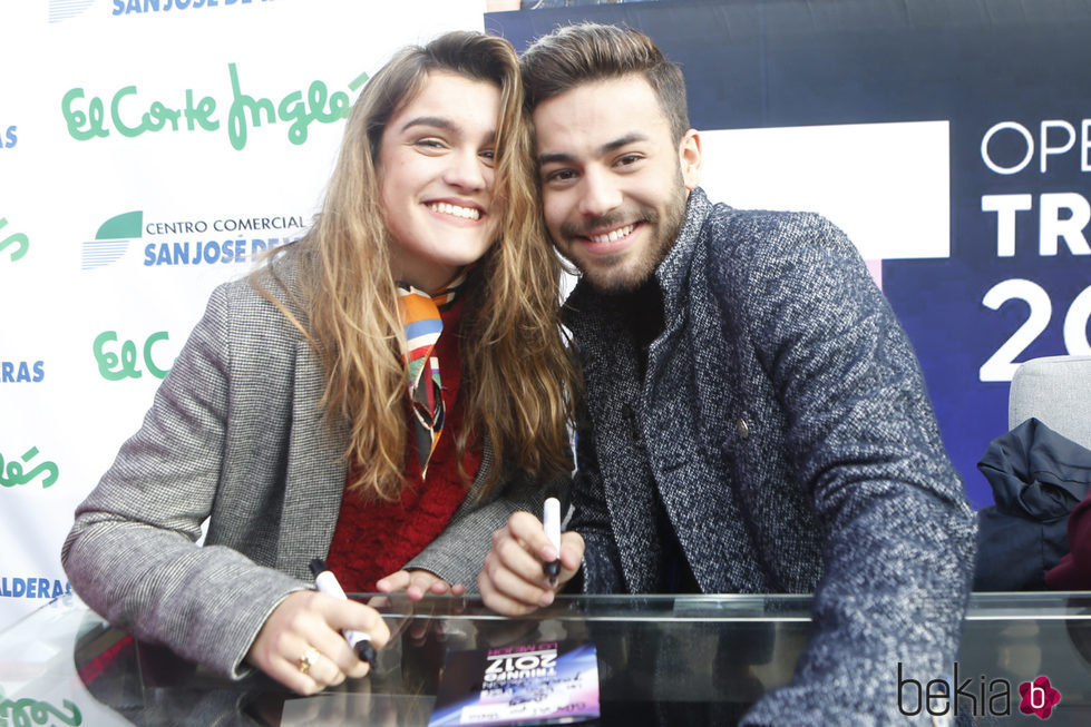 Amaia y Agoney en la firma de discos de 'OT 2017' en Madrid