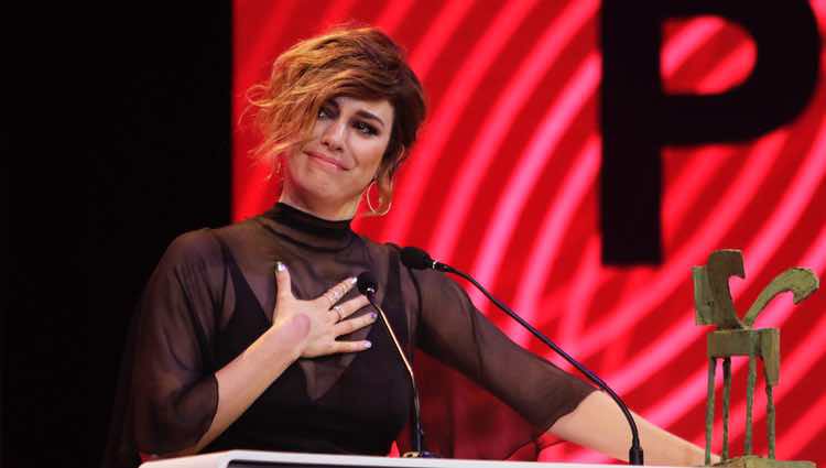 Blanca Suárez agradeciendo su Premio Ondas 2017