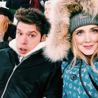 Chiara Ferragni y su novio Fedez en un día de invierno