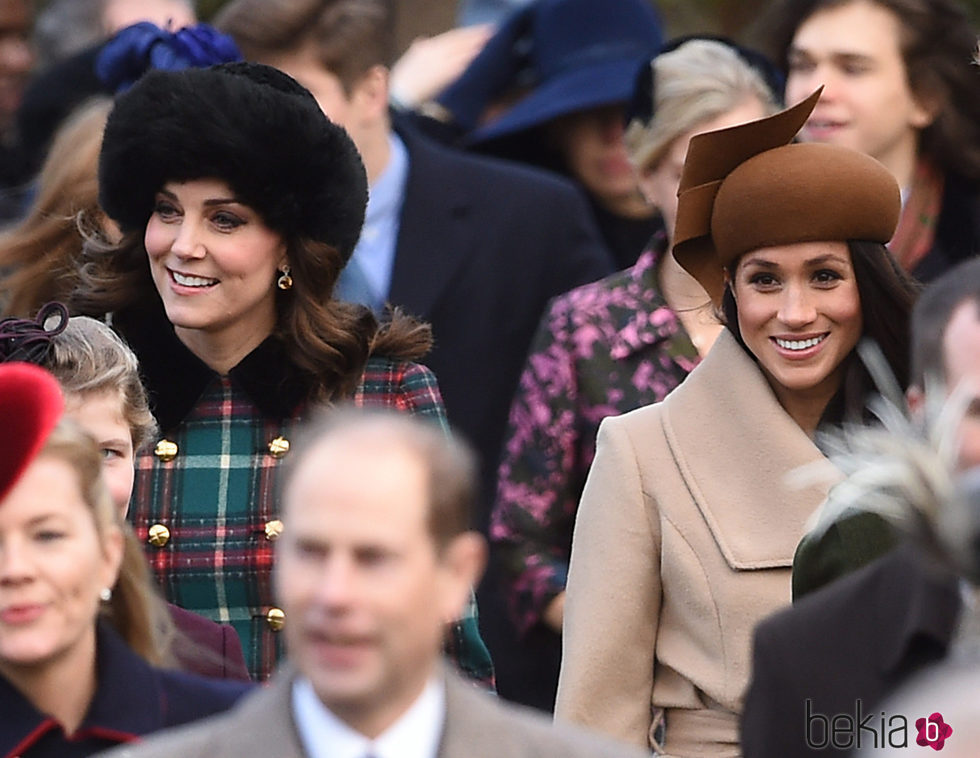 Kate Middleton y Meghan Markle en la Misa de Navidad 2017 en Sandringham