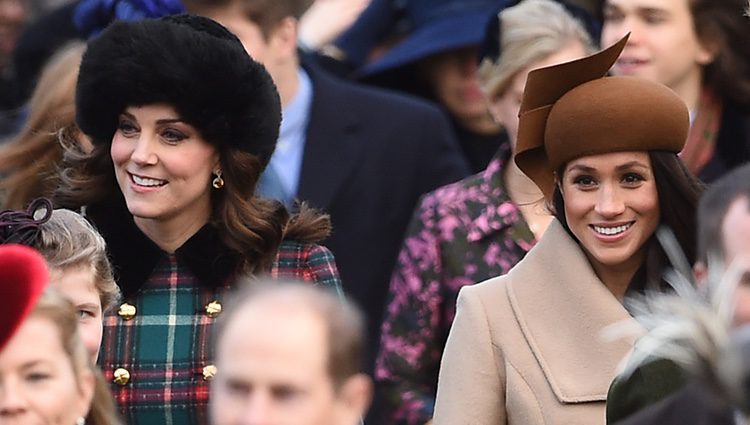 Kate Middleton y Meghan Markle en la Misa de Navidad 2017 en Sandringham