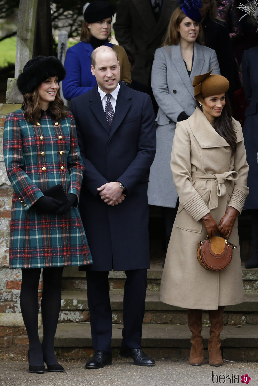 Los Duques de Cambridge y Meghan Markle en la Misa de Navidad 2017 en Sandringham